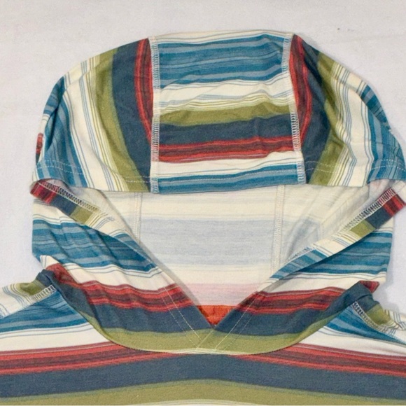 L.L. Bean SunSmart Hoodie Mens XXL Southwest Stripe UPF 50+ Long Sleeve Tee - Picture 3 of 5